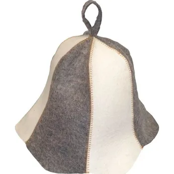 Klobouk do sauny s pruhy 38 cm šedý/bílý