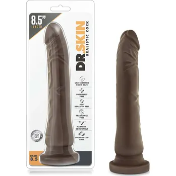 Dildo Dr. Skin 8,5 - realistický přísavný hnědý dildo (20,5 cm)