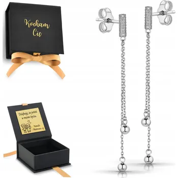 Náušnice Stříbrné náušnice visací dlouhé kuličky na řetízku 925