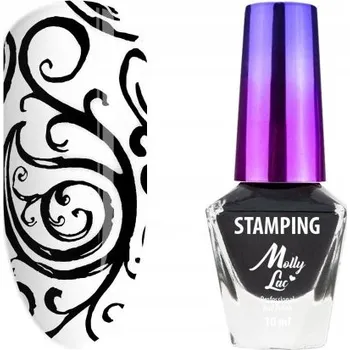 Lak na nehty Mollylac Hybridní Lak na Razítka Černý 10 ml