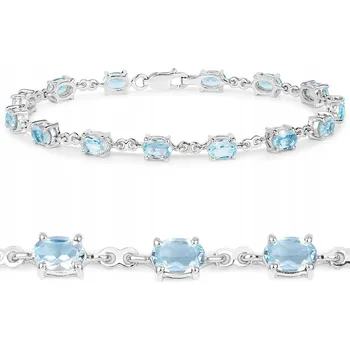 Náramek STŘÍBRNÝ NÁRAMEK S PŘÍRODNÍM MODRÝM TOPAZEM