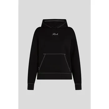 Dámská mikina MIKINA KARL LAGERFELD CONTRAST STITCH HOODIE BLACK