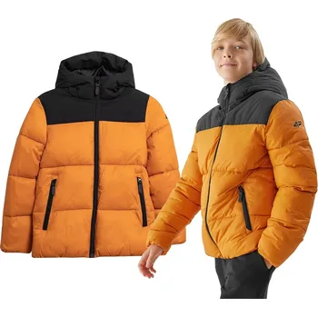 Chlapecká péřová bunda 4F M274 s kapucí, velikost 146.