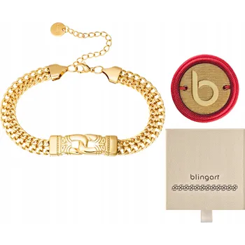 Náramek Pánský náramek AZTECKÁ dvojitá PANCERKA pozlacená OCEL ušlechtilá 316L