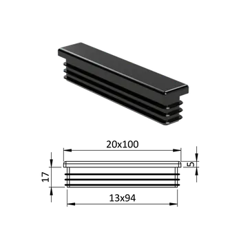 Příslušenství pro plot Krytka plastová 20 x 100 mm, černá