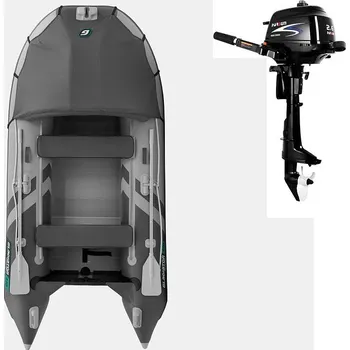 Člun Člun GLADIATOR ACTIVE C330AL light dark grey - nafukovací člun s hliníkovou podlahou - sada: se spalovacím motorem PARSUN F2,6 1,9 kW