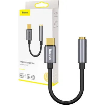 Baseus Audio adaptér L54 USB-C mini jack 3,5 mm - černo-šedý (VÝPRODEJ)