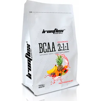 Aminokyselina IRONFLEX BCAA 2:1:1 1000g SILNÉ AMINOKYSELINY 1kg AMINO REGENERACE SVALY