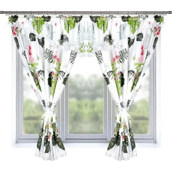 Záclona Fliying Hotové kusové záclony - L220 zelená/bílá 300x160 cm