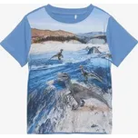 Minymo - Chlapecké tričko s krátkým rukávem - Světle modrý dino Velikost: 92