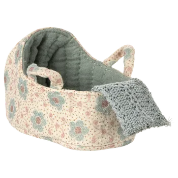 plyšák Maileg - Přenosný košík pro myšky - Blue