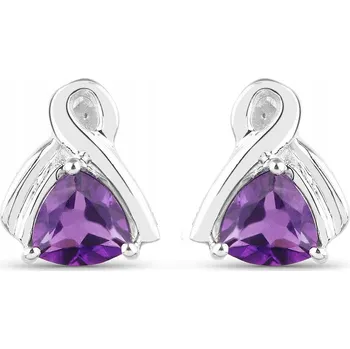 Náušnice STŘÍBRNÉ NÁUŠNICE S AMETYSTEM - NÁPAD