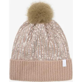 Kojenecká čepice Minymo - Čepice s flitry a pevnou bambulí - Misty rose Velikost: 50