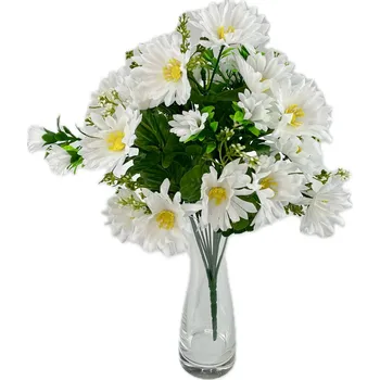 umělá květina Kopretina bílá trs X13 - 40 cm s gypso