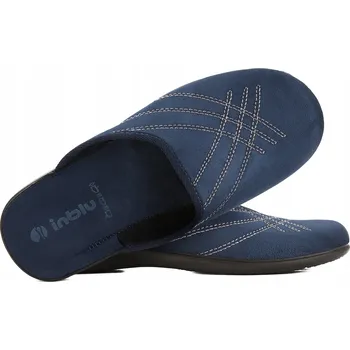 Pánské pantofle INBLU OG-2J TEXTILNÍ PÁNSKÉ DOMÁCÍ PAPUČE PANTOFLE NAZOUVÁKY PU tmavě modré 43