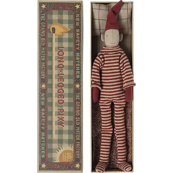 plyšák Maileg - Dlouhoný skřítek v krabičce od sirek