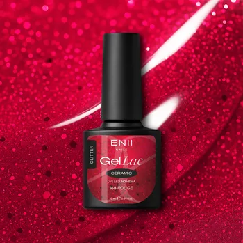 Lak na nehty ENII NAILS Gel lak Ceramic 168 Rouge - gelový lak bez HEMA, 10 ml