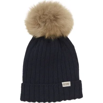 Kojenecká čepice HUTTELiHUT - Čepice s bambulí z alpačí srsti - Tmavě modrá VARIANTY: 2-4Y