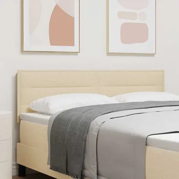 vidaXL LED hlavová deska s čelo Krémová 160 cm Polyester [3337997]