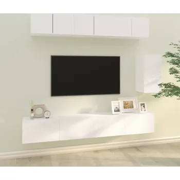 Obývací stěna vidaXL 6dílný set TV skříněk kompozitní dřevo [3114621] Barva: Bílá