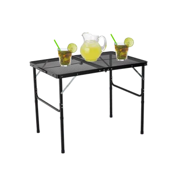 Zahradní stůl SKLÁDACÍ TURISTICKÝ STŮL ČERNÝ 90 x 60 x 40/70 CM *8425