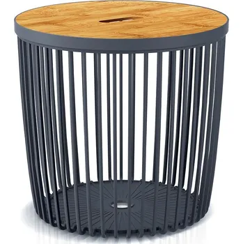 Univerzální koš CLEON s bambusovým víkem antracit, varianta 100 l