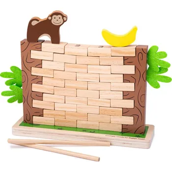 Dřevěná hračka Bigjigs Toys Dřevěná motorická hra Řítící se džungle