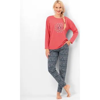 Dámské pyžamo Pyžamo Key LNS 703 B25 long/r S-XL dámské korálově zelená L