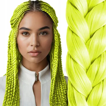 Příčesek SYNTETICKÉ VLASY NA ZAPLÉTÁNÍ BAREVNÉ COPÁNKY PRAMENY PŘÍČESKY 130 CM