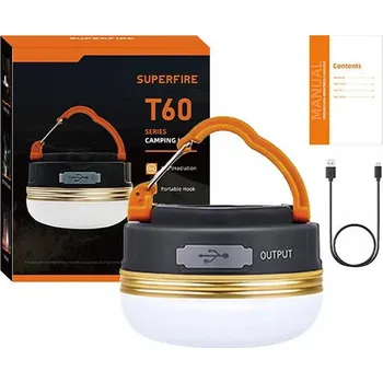 Svítilna Superfire Kempingová lampa T60, 2,5W, 1000mAh (VÝPRODEJ)