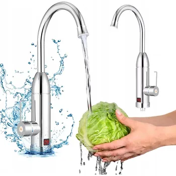 Průtokový ohřívač ELEKTRICKÝ PRŮTOKOVÝ OHŘÍVAČ VODY S BATERIÍ, LCD DISPLEJEM - PRO KUCHYŇ NEBO KOUPELNU