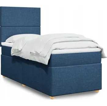 Postel Čalouněná jednolůžková postel VidaXL 90x200 cm, odstíny modré