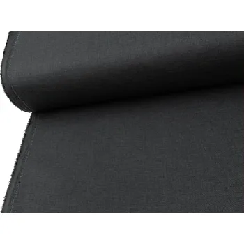 Mirtex Tkanina OXFORD LINEN 200/L99 Černá Melange šíře 160cm