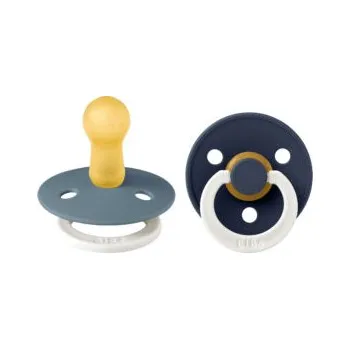 dudlíky BIBS Colour dudlík z přírodního kaučuku 2ks velikost 1 - Petrol/Deep Space - noční