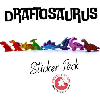 Příslušenství k deskovým hrám MeepleStickers Samolepky pro Draftosaurus a rozšíření Marina, Aerial