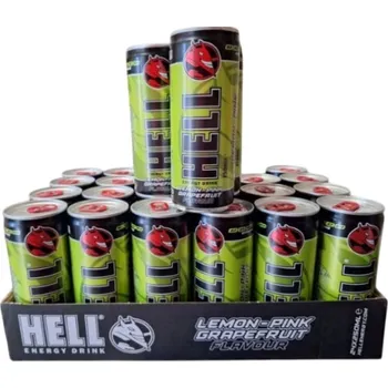 Energetický nápoj HELL Energy Drink Lemon Pink-Grapefruit Energetický Nápoj Plechovka 24x 250ml