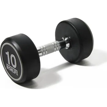 Tyč činky Jednoruční činka pogumovaná IRONLIFE 10 kg