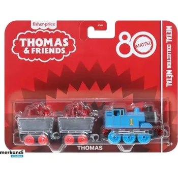 Vláček a vláčkodráha Fisher Price Vlak Tomáš a přátelé 80. výročí kovové lokomotivy a 2 vagóny