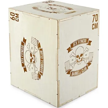 Nepravidelná bedna ATX LINE Plyobox Barbell Club 50 x 60 x 70 cm, přírodní dřevo