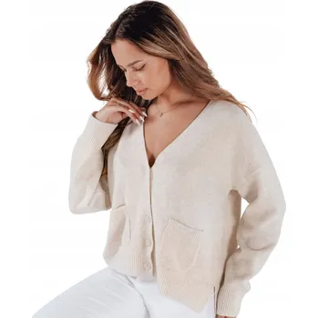 Dámský svetr DStreet dámský svetr bílý klasický do pasu velikost M/L