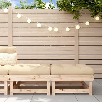 VidaXL Zahradní podnožky s polštáři, 2 ks, masivní borové dřevo