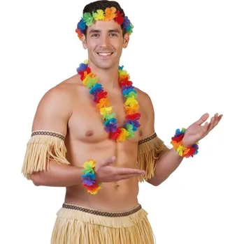 Karnevalový doplněk Sada duhové květinové věnce