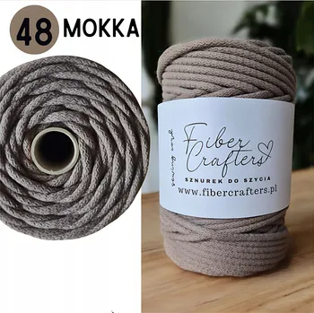 Nit NOVINKA! Pevná šňůra na šití 6mm, 100m bavlněná FIBER CRAFTERS MOKKA
