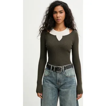 Dámský svetr Svetr s příměsí vlny Miss Sixty 6S3RJ33800 zelená 97X, vel. L