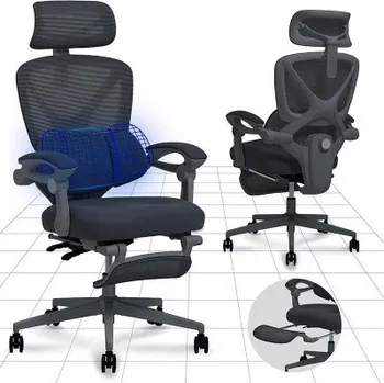 Ergonomická kancelářská židle OC4B black s náklonem 135°, černá - A FLEXISPOT