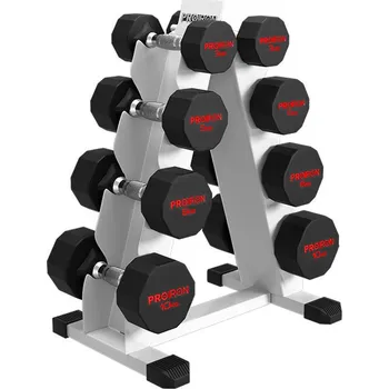 Sport Sada pogumovaných činek PROIRON 3 - 10 kg (4 páry činek + stojan)