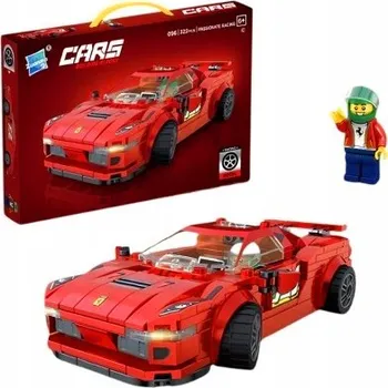 ostatní stavebnice SADA KOSTEK SUPERCAR AUTO ČERVENÉ 322 DÍLŮ