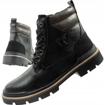 Pánská zimní obuv Pánské vysoké boty WRANGLER TRAPERY kotníkové boty nad kotník, černé, velikost 44