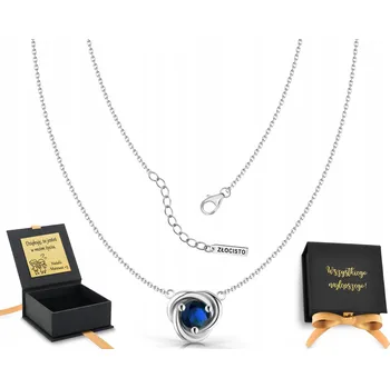 Náhrdelník Stříbrný dámský náhrdelník s tmavě modrou safírovou zirkon stříbro 925