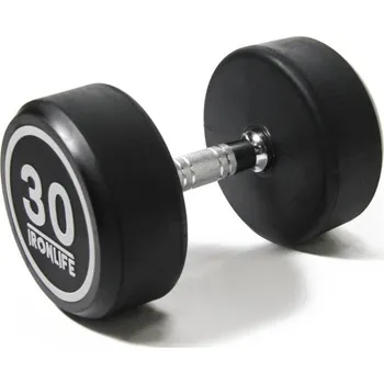 Tyč činky Jednoruční činka pogumovaná IRONLIFE 30 kg